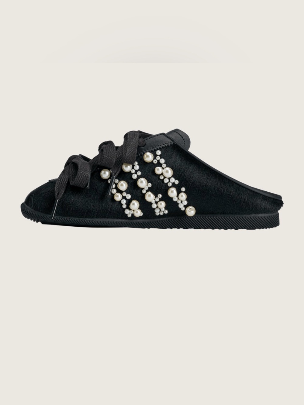 Adidas x Simone Rocha Black Pearl-Embellished Slip-On Mule